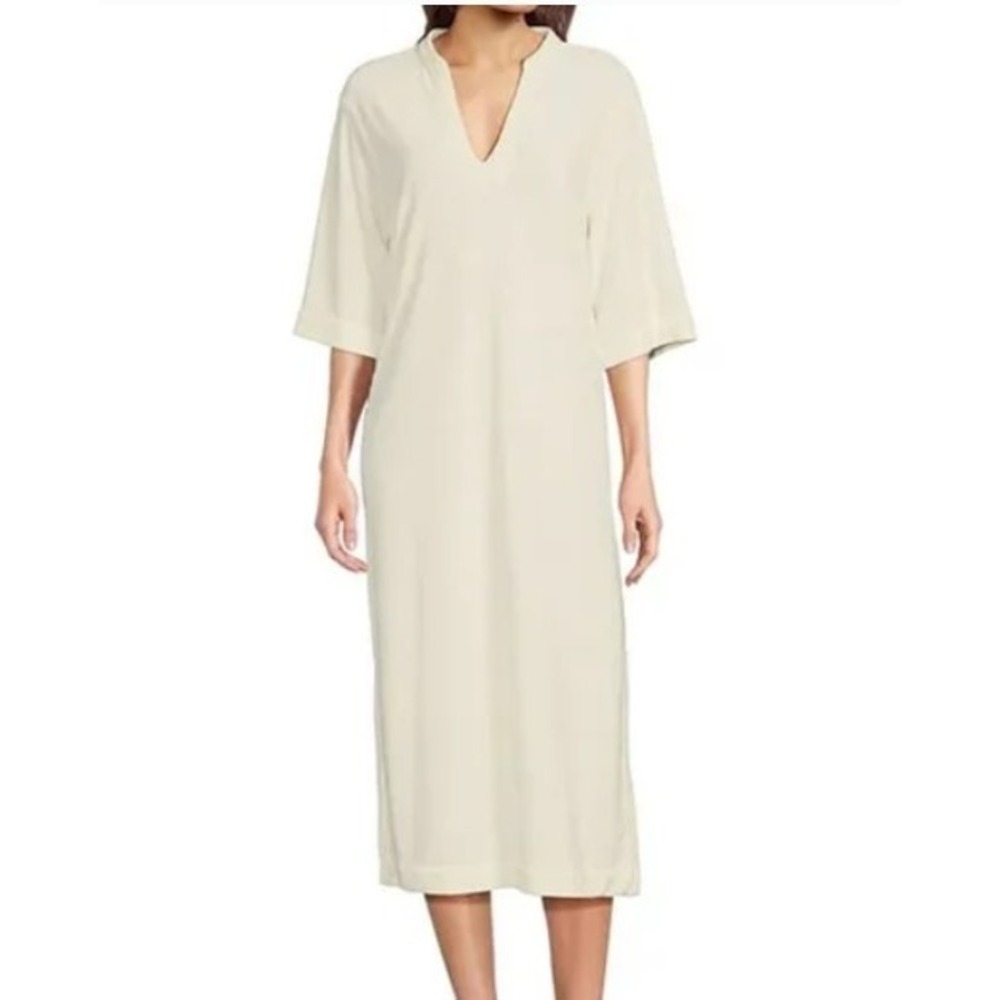 Barefoot Dreams Womens Size XL Pearl Cozy Terry Placket Caftan Swim Cover Up NWT